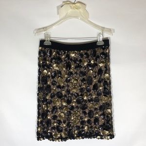 BCBG Women’s Max Azria Skirt Sequin Black/Gold M